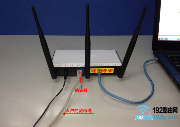 路由器WAN接口连接入户网线,电脑连接到LAN接口
