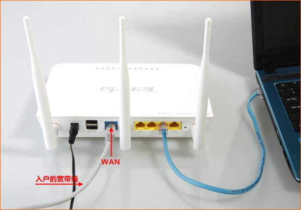 网线入户上网时腾达W1800R路由器安装方法