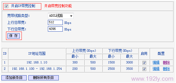 TL-WR742N路由器上开启限速（IP宽带控制）功能