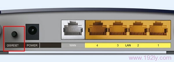 TP-Link路由器上的RESET重置按钮