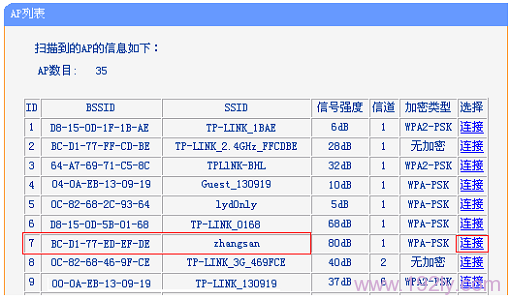 TL-WR710N连接到无线信号