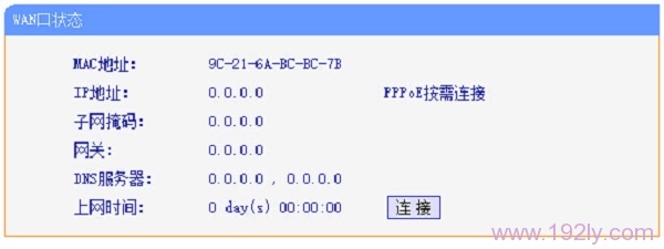 WAN口状态全是0,说明路由器设置不成功