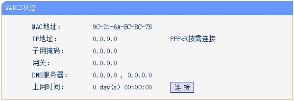 “WAN口状态”全部显示0，说明TL-WR886N设置不成功