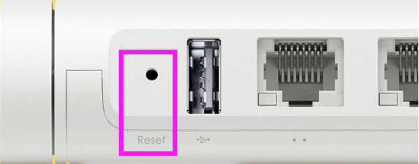 小米路由器机身的复位按键:Reset