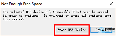 点击“Erase USB Device”