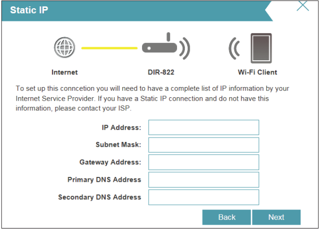 填写运营商提供的IP地址、网关和DNS